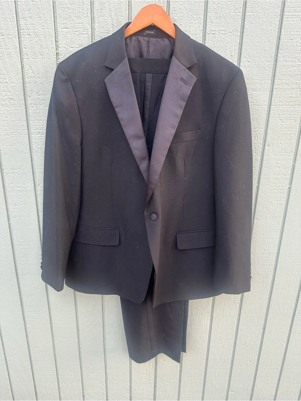 Classic Black Satin-Lapel Tuxedo - Picture 1 of 13